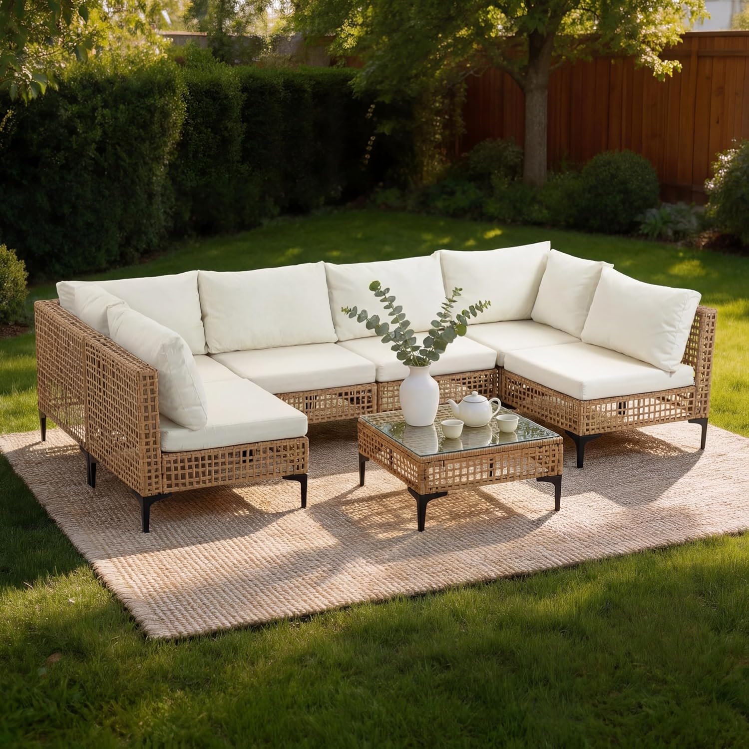 7 PCs Outdoor Patio Furniture  - đánh giá và giá Outdoor Furniture Luxury