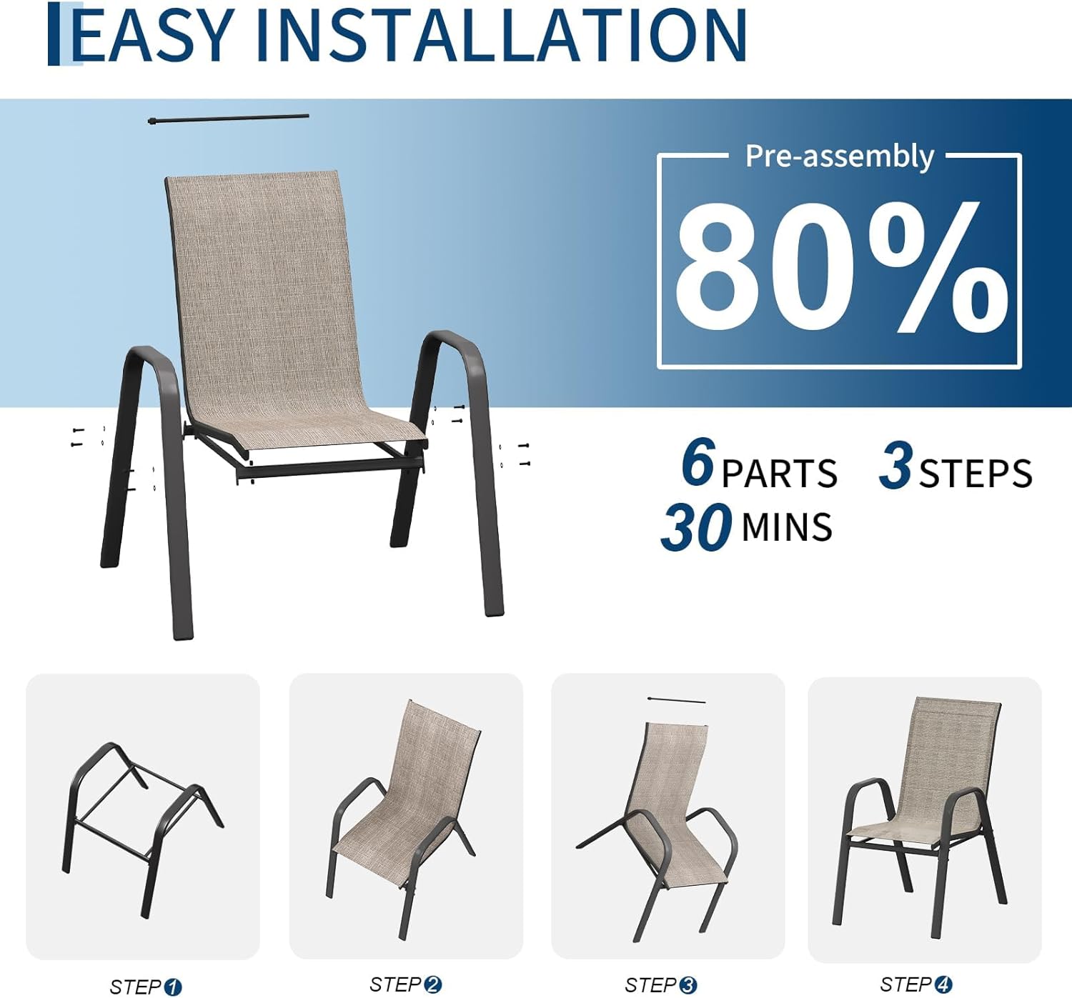 Patio Dining Chairs Set of 4,  - đánh giá và giá Outdoor Furniture Metal Chairs